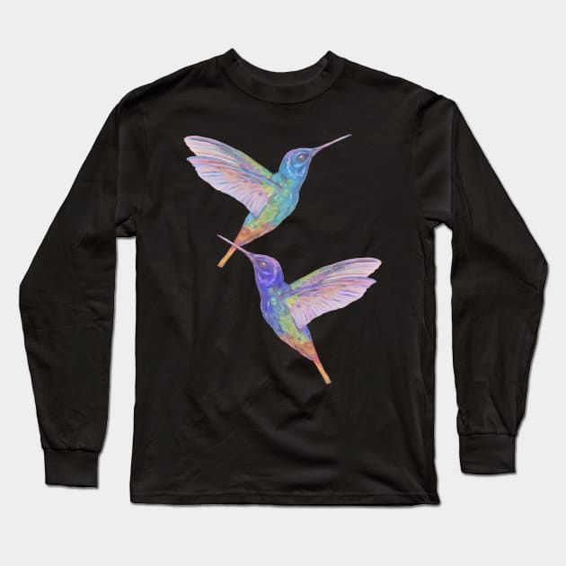 two hummingbirds Long Sleeve T-Shirt by candimoonart